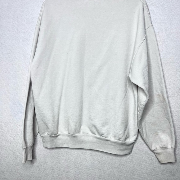 Vtge Jerzees Ocean City New Jersey White Sweatshirt L Outdoors Preppy Academia - Picture 5 of 6